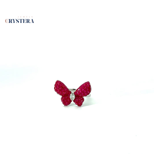 Pave Crystal Butterfly Ring