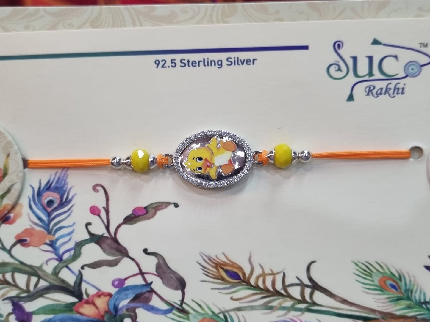 Sterling Silver Yellow Duck Rakhi