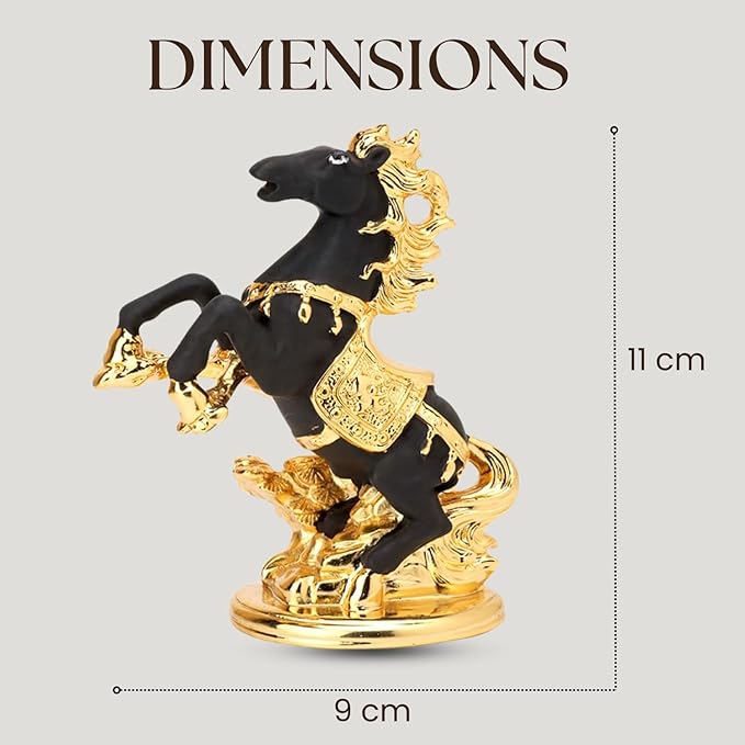 24K Gold Plated Horse Figurine with Pearl Enamel Decorative