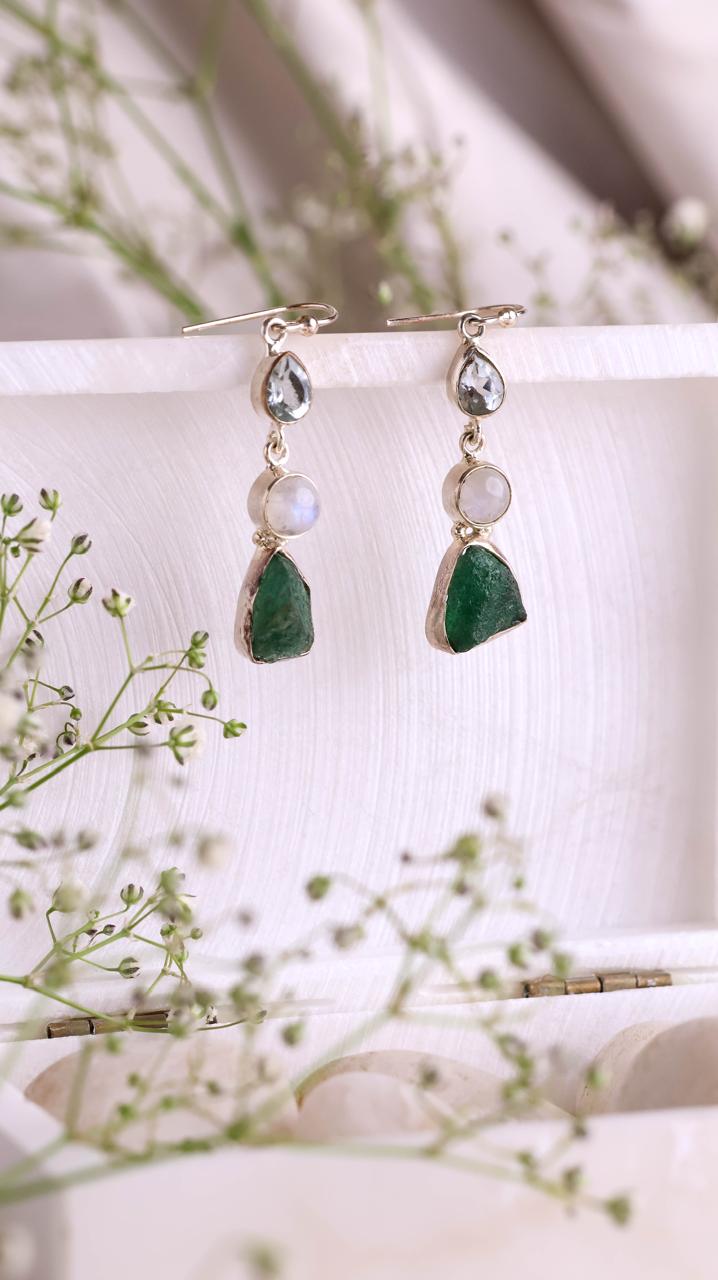 Multi-Gemstone Statement Earrings
