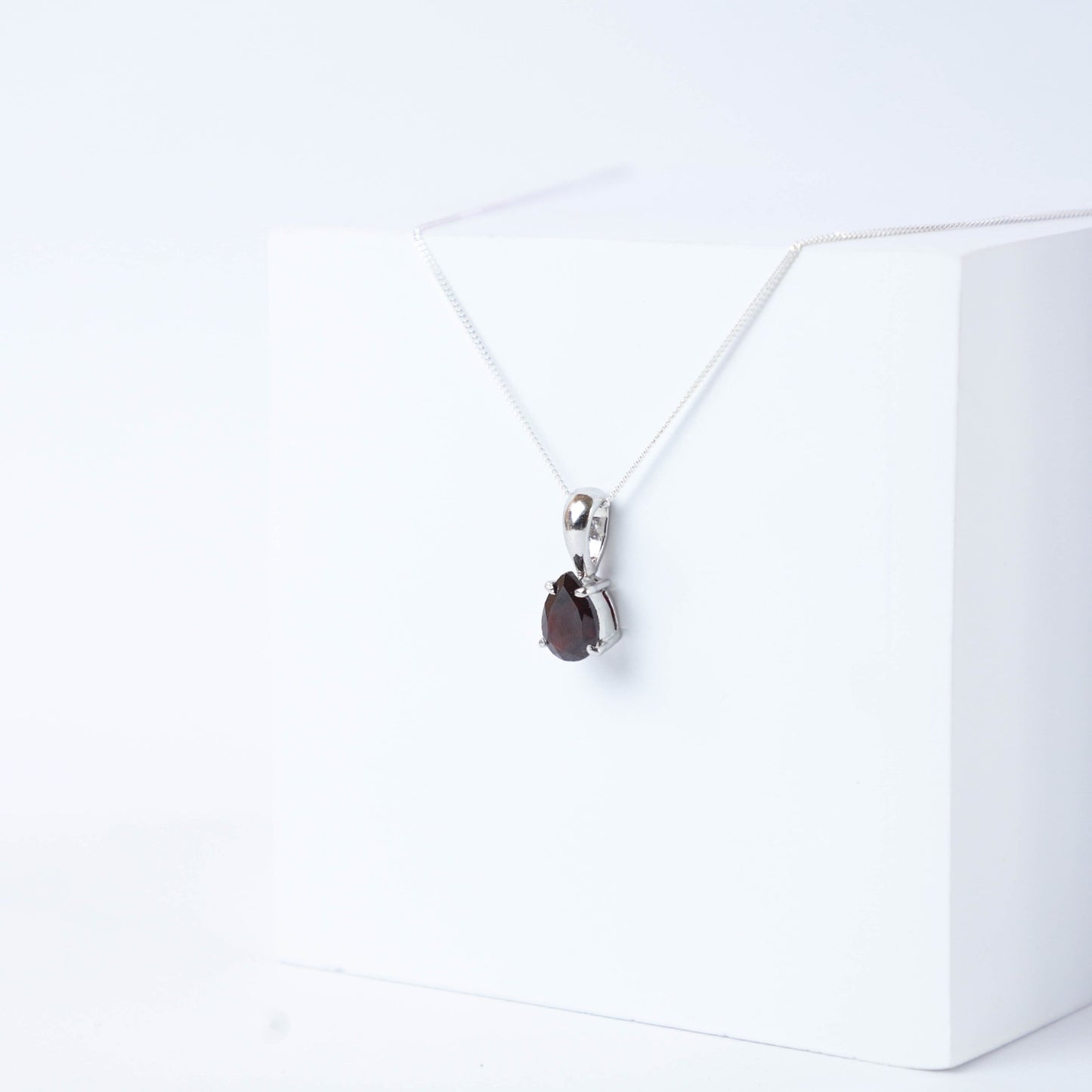 Deep Garnet Silver Pendant
