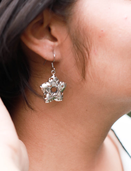 Flower Earrings in Silver