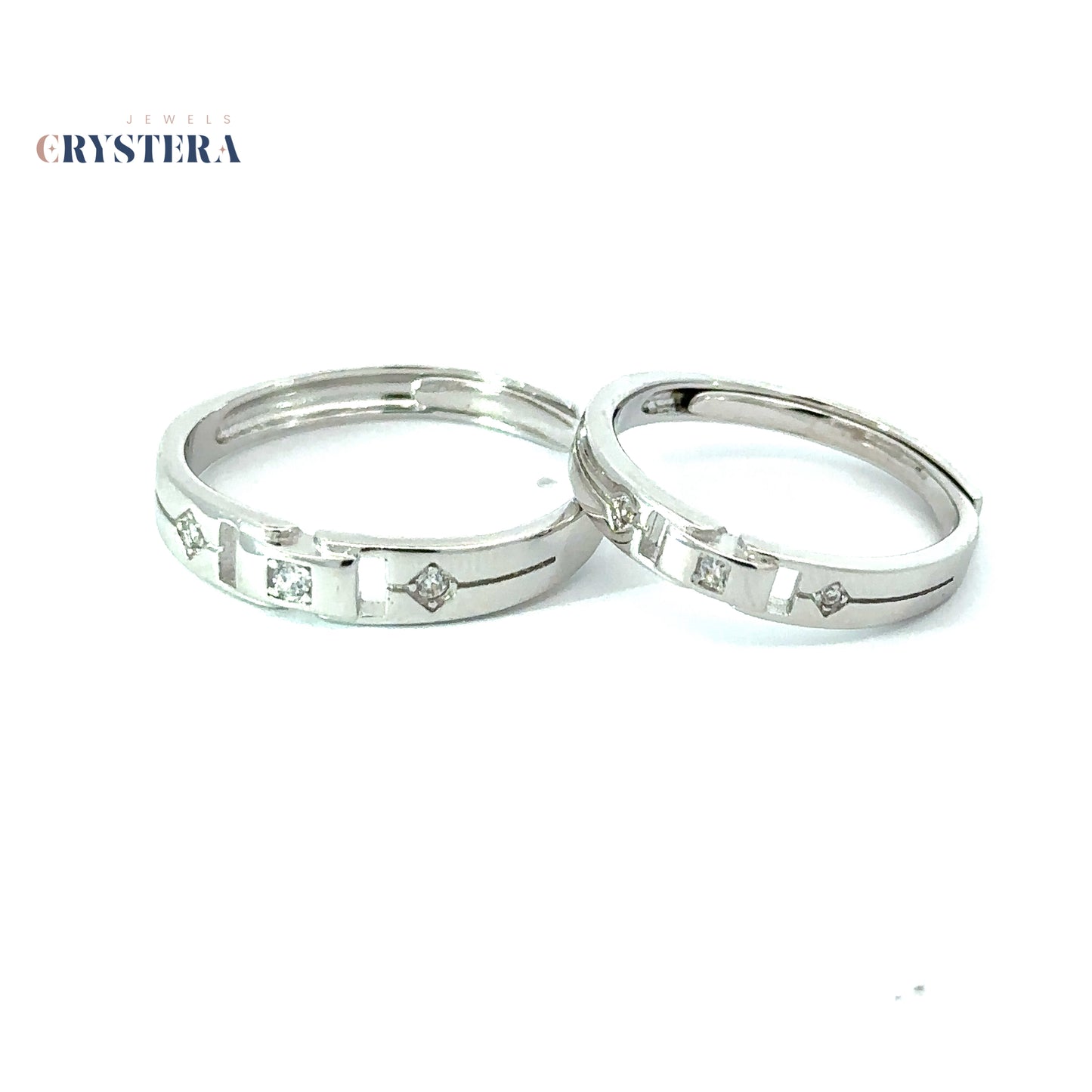 Classic Spark Silver Couple Bands