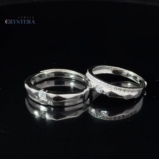 Timeless Spark Silver Couple Bands
