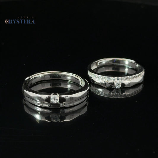 Timeless Spark Silver Couple Bands