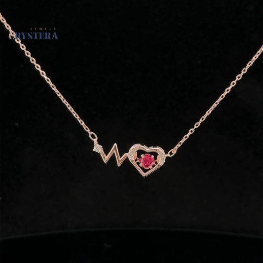 Heartbeat Necklace Rose Gold Love Jewelry