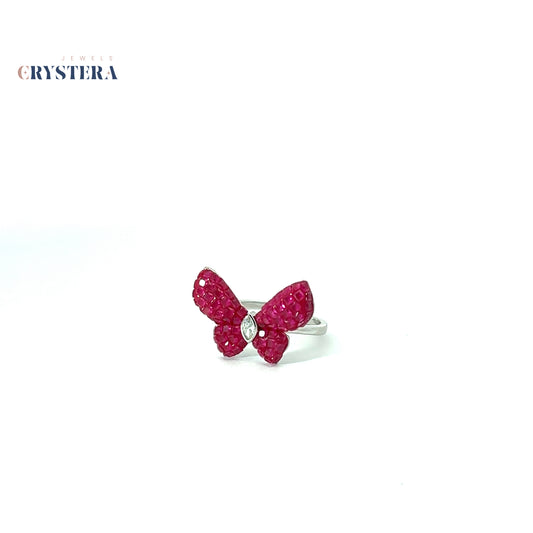 Pave Crystal Butterfly Ring