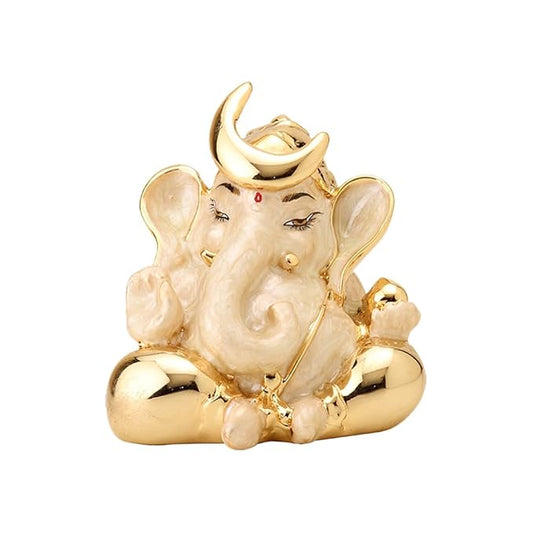 24kt Gold Plated with Pearl White Enamel  6.5cm x 6.5cm