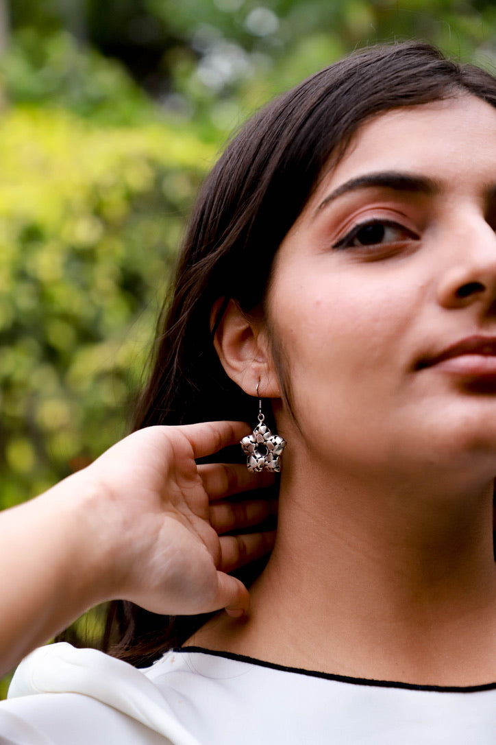 Flower Earrings in Silver