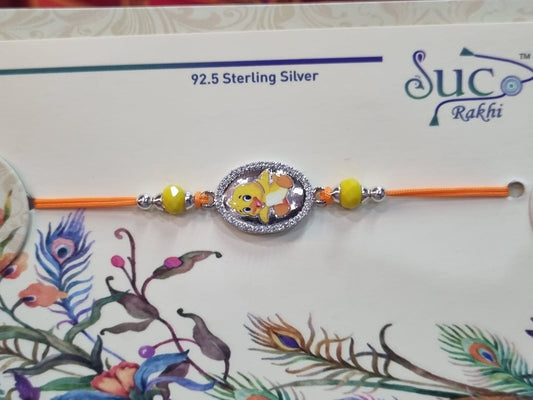 Sterling Silver Yellow Duck Rakhi