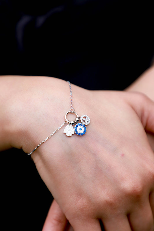 Evil eye 3 charm bracelet