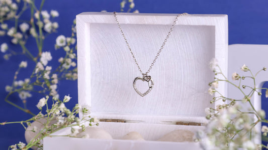 Heart Shaped Pendant Necklace in Sterling Silver