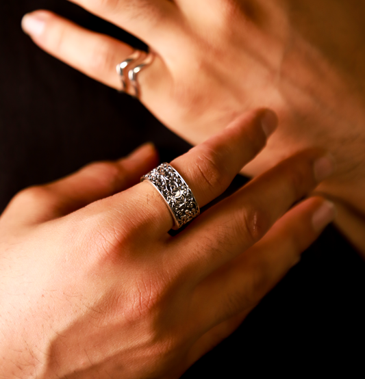 Vintage Floral Sterling Silver Ring