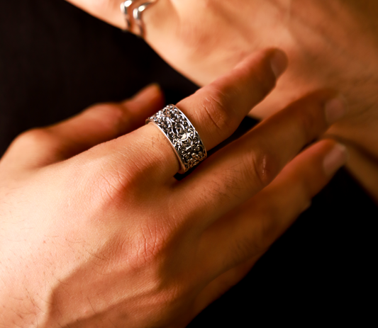Vintage Floral Sterling Silver Ring