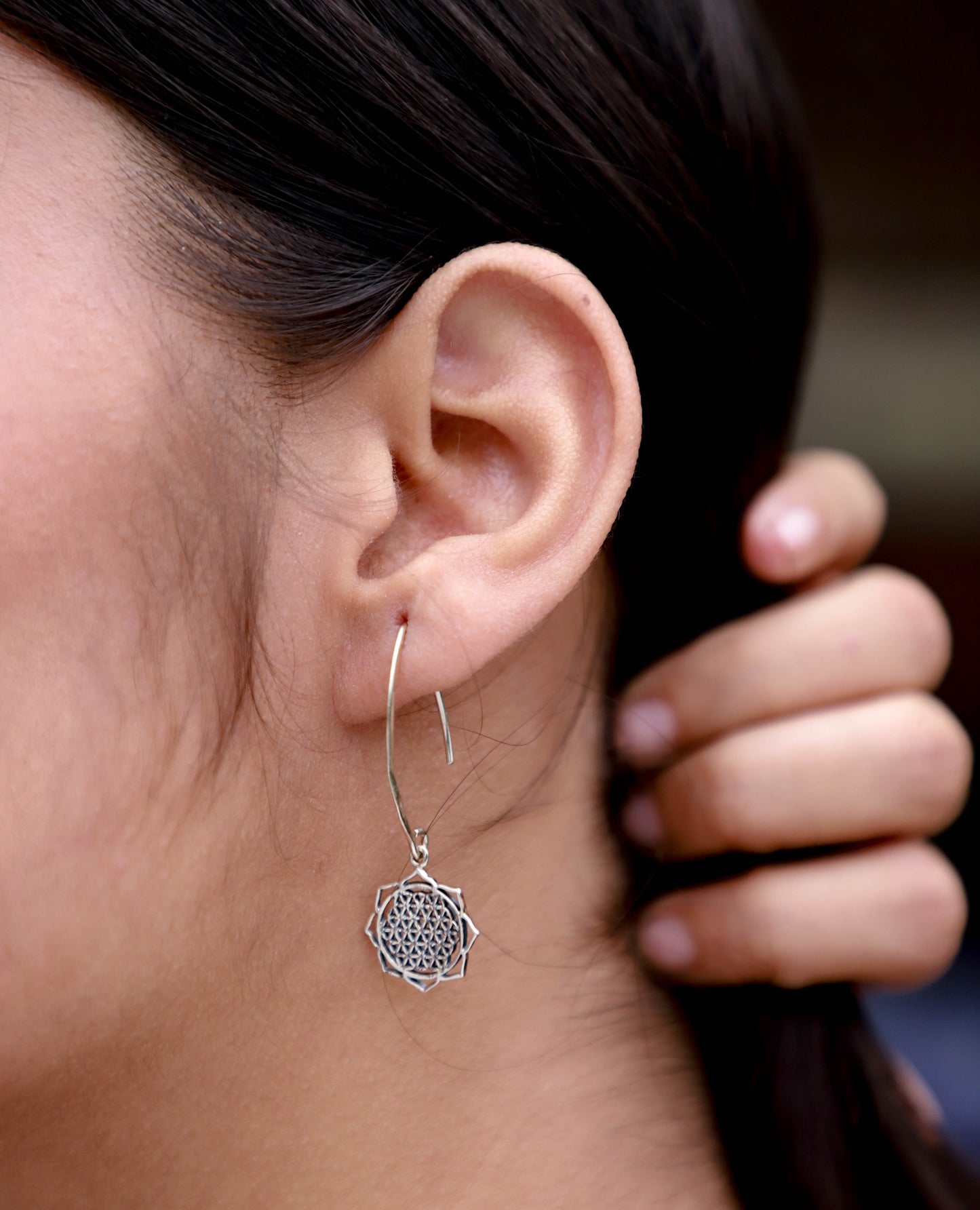 Boho Chic Mandala Drop Earrings