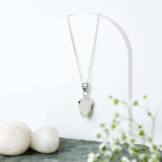 Raw Moonstone Uncut Crystal Pendant