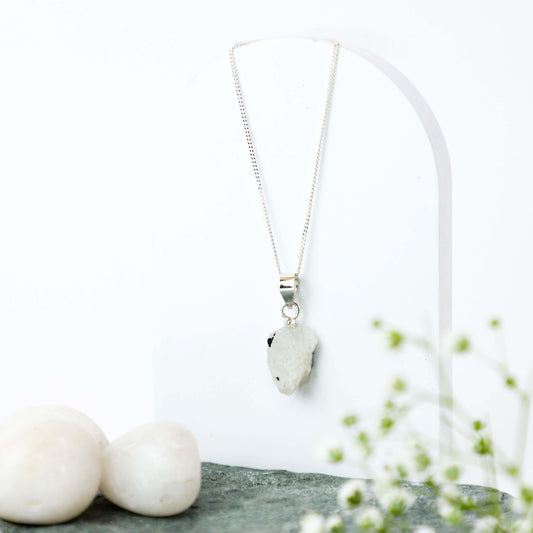 Raw Moonstone Uncut Crystal Pendant