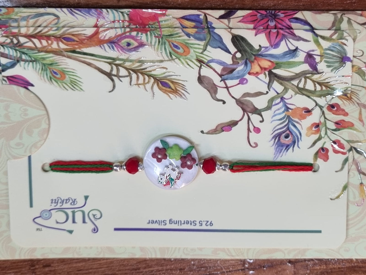 Handmade Sterling Silver Rakhi on clay base Rakhi for kids