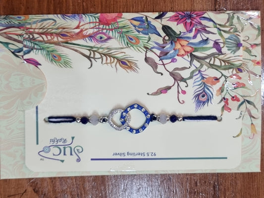 Sterling Silver Rakhi with Enamel and Zircons