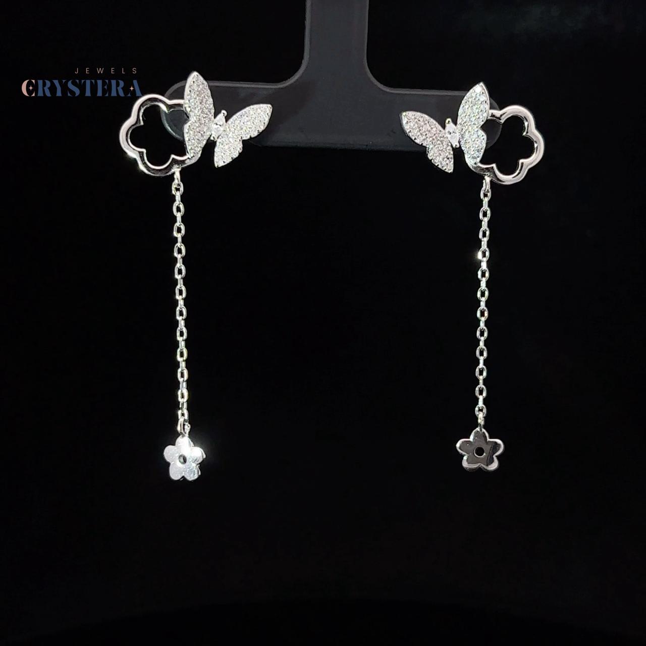 Butterfly Sparkle Jewelry Set  Sterling Silver Ring, Necklace & Earrings