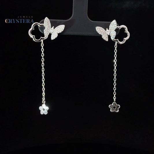 Butterfly Sparkle Jewelry Set  Sterling Silver Ring, Necklace & Earrings