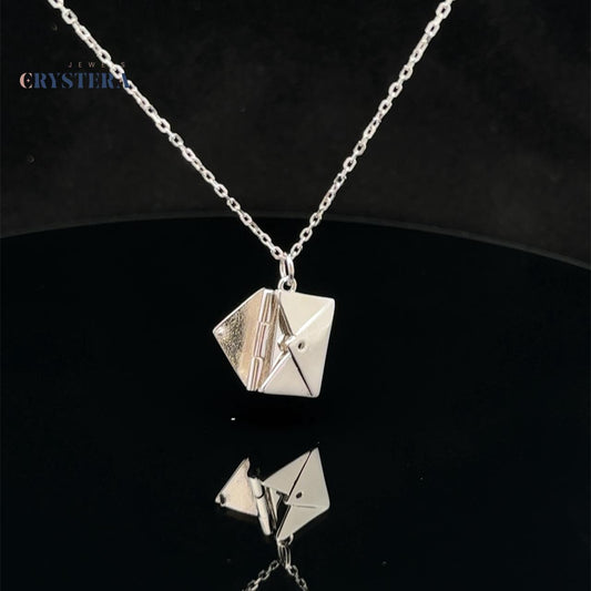 Sterling Silver Envelope Locket Necklace