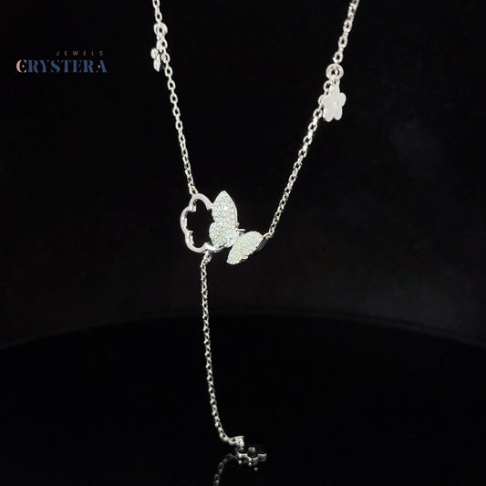 Butterfly Sparkle Jewelry Set  Sterling Silver Ring, Necklace & Earrings