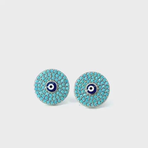 Turquoise Evil Eye Studs